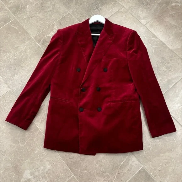 Banana Republic Red Double-Breasted Blazer - Picture 4 of 7